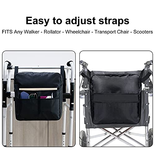 supregear Bolsa Andador, Ligero Rollator Bag Bolsa de Transporte Organizador Ajuste Universal de Nylon Duradero Bolso de Accesorios Travel Tote Walker para Cualquier Estilo de Caminante Rollator