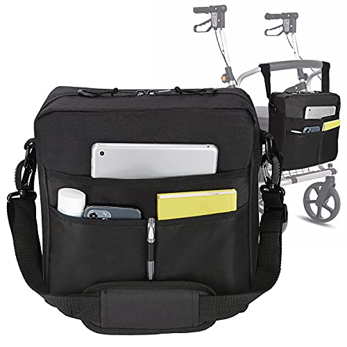 supregear Bolsa Andador, Ligero Rollator Bag Bolsa de Transporte Organizador Ajuste Universal de Nylon Duradero Bolso de Accesorios Travel Tote Walker para Cualquier Estilo de Caminante Rollator