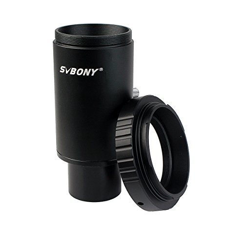 Svbony Adaptador T2 1.25" Adaptador Camara Telescopio Tubo Extensión Anillo T Compatible con Canon EOS & Rebel SLR y DSLR