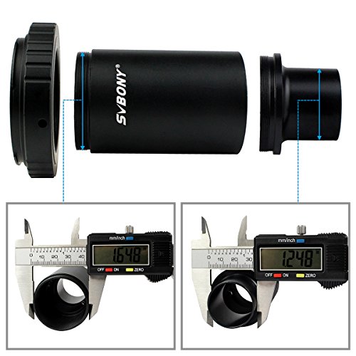 Svbony Adaptador T2 1.25" Adaptador Camara Telescopio Tubo Extensión Anillo T Compatible con Canon EOS & Rebel SLR y DSLR