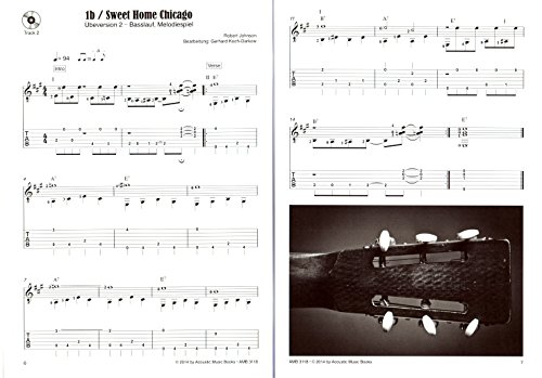 Sweet Home Chicago – 7 Original Canciones con 17 hinführenden übe de y alternativos de versiones para dedos Style Guitarra en estándar Tuning – Ordenador libro con Bunter herzförmiger Ordenador Pinza