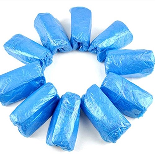 szlsl88 100 Fundas Desechables para Zapatos, 50 Pares de Zapatos de plástico, Antideslizantes, para Interior, No nulo, Azul, 100pcs