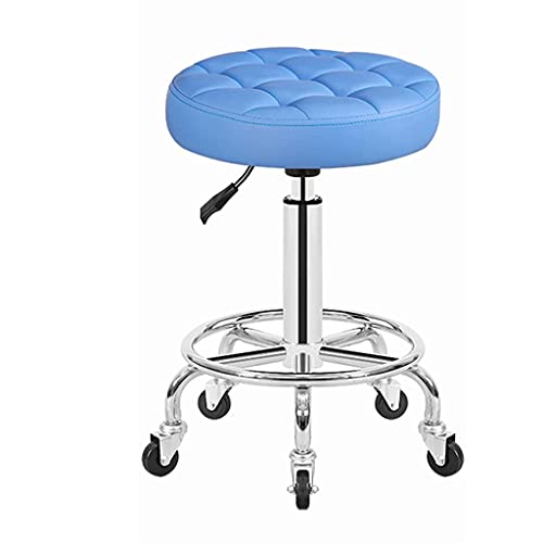 Taburete de masaje, taburete de tatuaje de uñas de salón de belleza ajustable en altura, taburetes redondos con ruedas, silla de dibujo giratoria, taburetes médicos para trabajo, taburete de spa, rojo