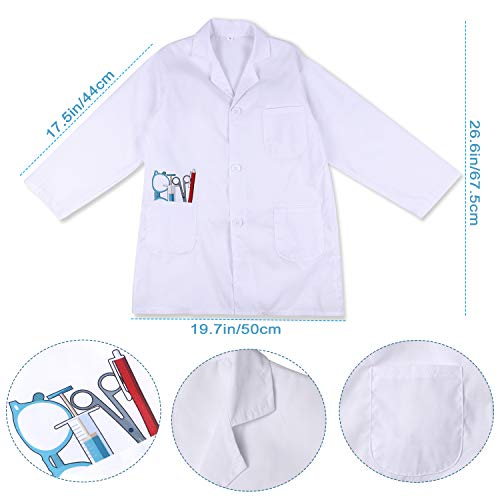 Tacobear 7 Piezas Juguete de Médico para Kit para Hacer de Doctor Maletín de Médico con Disfraz de Doctor, Estetoscopio y Jeringa de Juego de Roles Cumpleaños Regalos para Niña Niños