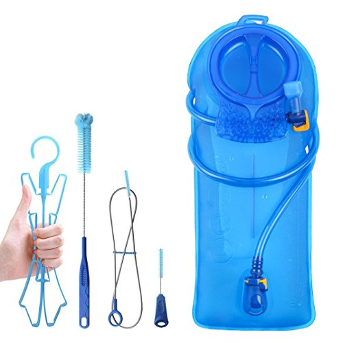 TAGVO Hidratación Vejiga 2 litros BPA Libre 70oz + Kit de Cepillo de Limpieza, Bolsa de Agua con Valor de Cierre y Boquilla de succión, fácil Limpieza con el Kit de Cepillo de Limpieza