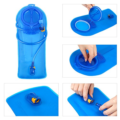 TAGVO Hidratación Vejiga 2 litros BPA Libre 70oz + Kit de Cepillo de Limpieza, Bolsa de Agua con Valor de Cierre y Boquilla de succión, fácil Limpieza con el Kit de Cepillo de Limpieza