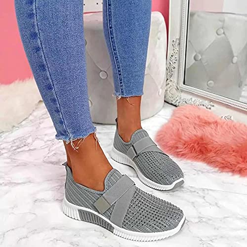 Taloit Zapatos sin cordones para mujer con suela ortopédica, zapatillas de deporte de moda para mujer, zapatos casuales para mujer