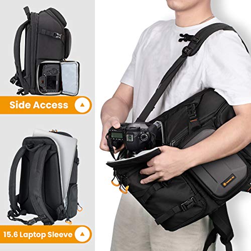 TARION Pro PBl Mochila para cámara Bolsa Grande para cámara con Compartimento para computadora portátil Bolsa para cámara DSLR Profesional Mochila para Viajes de Senderismo