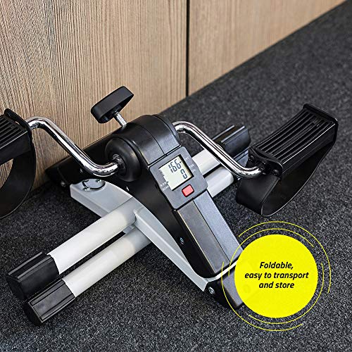 TechFit PED2 Mini Bicicleta Estática para Uso Doméstico y de Oficina, Máquina de Entrenamiento Fácil para Brazos y Piernas, con Pantalla LCD, Adecuada para Recuperación