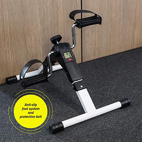 TechFit PED2 Mini Bicicleta Estática para Uso Doméstico y de Oficina, Máquina de Entrenamiento Fácil para Brazos y Piernas, con Pantalla LCD, Adecuada para Recuperación