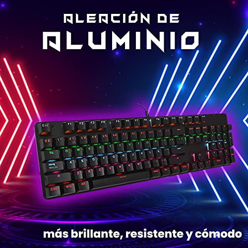 Teclado Gaming mecánico español, Teclado Gamer, Teclado USB, Teclado Gaming PS5 LED Retroiluminado con Cable USB, Teclado para PC/Portatil / PS4 / PS5 / Xbox Series (Teclado Español, Negro)