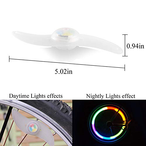 Teguangmei 6pcs LED Luz de Radios de Bicicleta,Luces de Neón a Prueba de Agua con 3 Modos de Parpadeo,Luces de Irradiación de Ruedas de Bicicleta Fáciles de Instalar Para Adultos y Niños, Multicolor