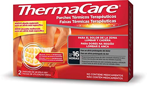 THERMACARE Parche Térmico Terapéutico - 2 parches- Para el Dolor Lumbar y Cadera - Alivio Prolongado del Dolor Hasta 16 Horas - Sin Medicamentos