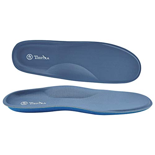 TIESTRA Plantillas Ortopedicas, Memory Foam Plantillas para Zapatos, para Pies Planos, Fascitis Plantar, Dolor de Talón, Dolor de Rodilla y Espalda, Plantillas para Hombres y Mujeres, Azul EU41