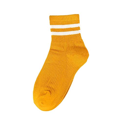 TIGERROSA Calcetines para hombre10 pares de nuevas barras paralelas en la barra media calcetines de color sólido calcetines deportivos-amarillos (calcetines desnudos)