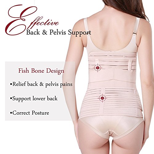 Tirain 3 en 1 Fajas Postparto Cómodo Faja Cinturon Postparto Cesarea con Velcro Elástica Vientre/Cintura / Pelvis Cinturón para la Recuperación Postpartum Support Belt Para Mujer y Maternidad