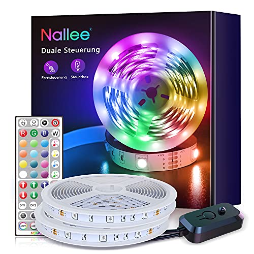 Tiras LED 20M, Nallee Luces LED Habitación 5050 RGB con Control Remoto, 16 Millones de Colores, Sincronización de Música, Perfecta Para Decoración de Habitación, Fiestas, Cocina, Techo