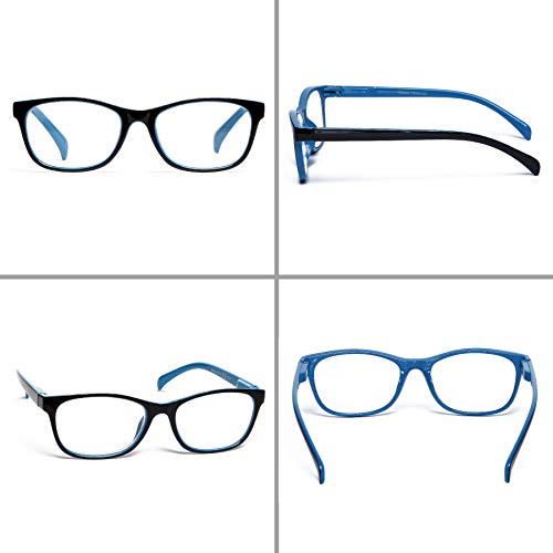 TISHUI Pack de 4 Gafas de Lectura 2.5 Gafas para Presbicia Hombres Mujeres,Plaza masculina y femenina con bisagras de muelle