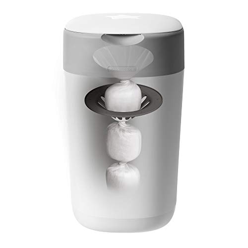 Tommee Tippee 85100401 Twist & Click Sangenic - Sistema avanzado para desechar pañales con 6 recambios, Blanco/Gris