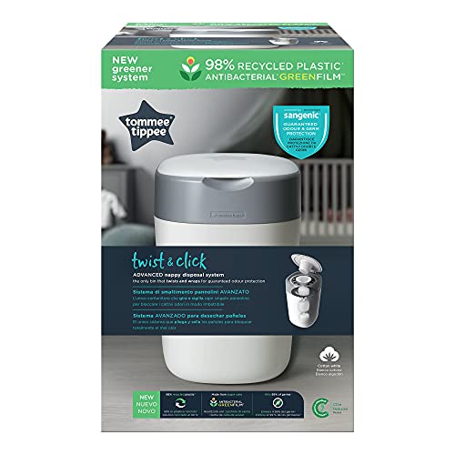 Tommee Tippee Sangenic Sistema avanzado para desechar pañales Twist & Click, Blanco