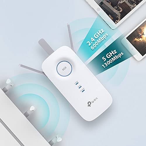 TP-Link RE550 - Mesh Repetidor AC1900 , WiFi doble banda, 1300Mbps/en 5GHz + 600Mbps/en 2.4GHz, amplificador WiFi, control de APP, máxima cobertura, compatible con todos los dispositivos WiFi