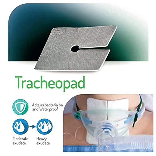 Tracheopad (cm 8 x cm 9,3) Apósito aluminizado de tela no tejida especialmente diseñado para su uso en traqueotomías, 100 unidades