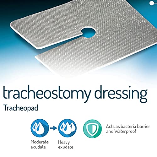 Tracheopad (cm 8 x cm 9,3) Apósito aluminizado de tela no tejida especialmente diseñado para su uso en traqueotomías, 100 unidades