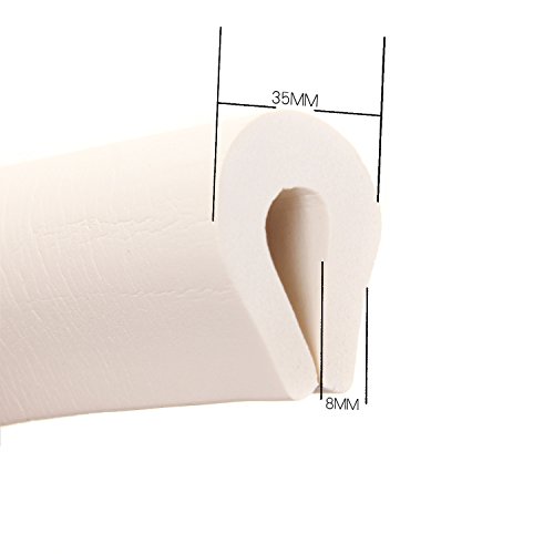 TUKA 4 Metros Protector Borde Anti-Golpe, Forma de U Espuma para Mesa Borde, anticolisión Tira para Seguridad Bebés y niños, Suave Protectores para Mesa de Vidrio, 2X 2M, Marfil, TKD7003-ivory