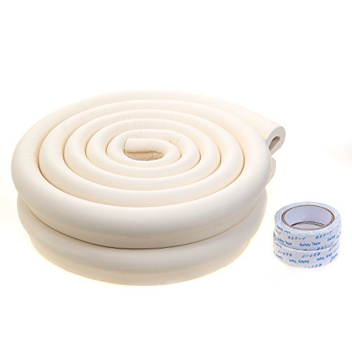 TUKA 4 Metros Protector Borde Anti-Golpe, Forma de U Espuma para Mesa Borde, anticolisión Tira para Seguridad Bebés y niños, Suave Protectores para Mesa de Vidrio, 2X 2M, Marfil, TKD7003-ivory