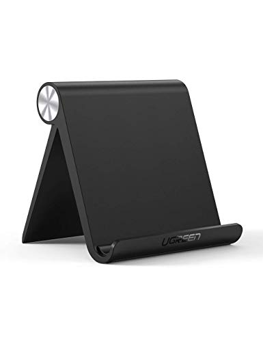 UGREEN Soporte Tablet, Soporte Móvil Mesa Multiángulo Soporte Ajustable para 4 a 12" Tablets y Moviles para iPhone 13 12 Pro 13, iPad Pro, iPad Mini, Xiaomi Redmi Note 10 Pro, Galaxy Tab A(Negro)