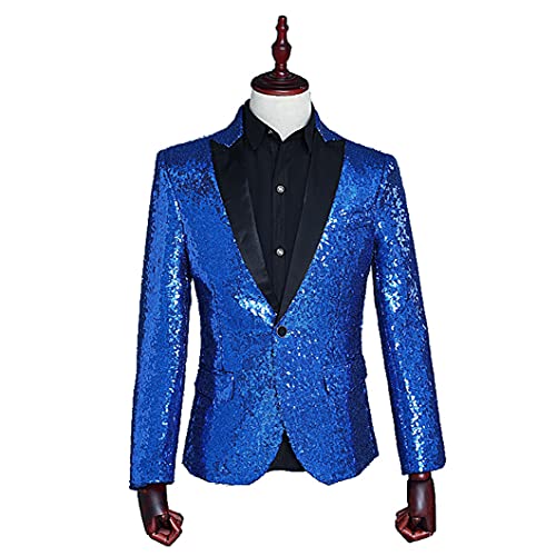 UJDKCF Blazer Men Stage Singer Cantante Traje de Rendimiento Homme Party Traje de Fiesta Chaqueta Black XXL