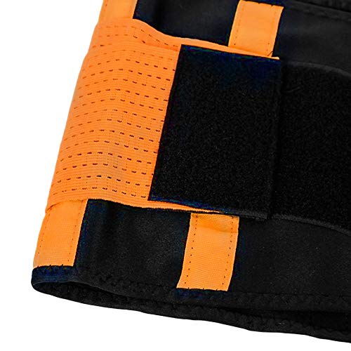 U/K Cinturón lumbar ajustable de neopreno con doble tracción, color naranja, tamaño XL, duradero y práctico.