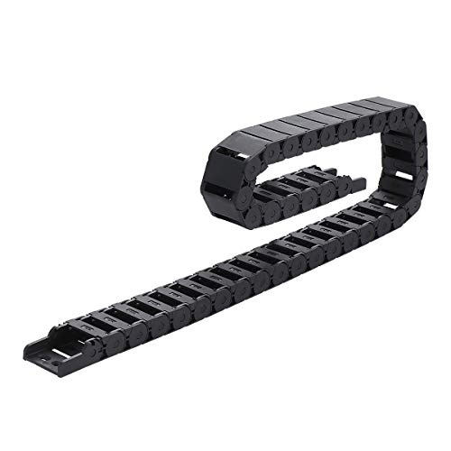 UKCOCO 15 x 30 mm plástico Towline Cable Wire Carrier Flexible anidado Semi cerrado cadena de arrastre para herramientas CNC (Negro, 1M)