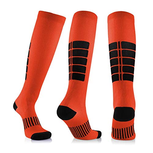 UKKD Calcetines Hombre 3 Pares De Medias De Compresión De 20-30 Mmhg Calcetines De Correr Deporte, Hombres, Mujeres Fútbol Ciclismo De Maratón,En Lugar De Naranja,Xxl