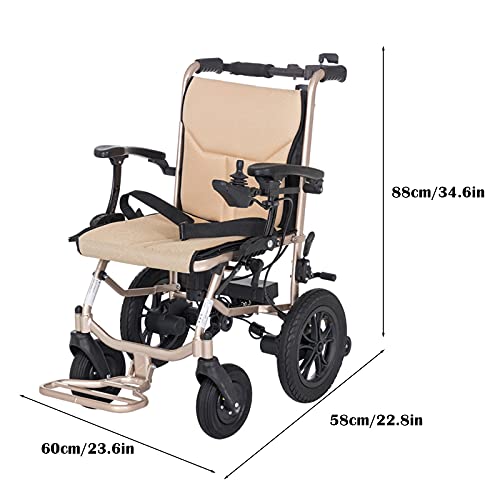 ultraligera Silla de ruedas Silla de ruedas de potencia plegable, silla de ruedas eléctrica ligera con dos potentes motores, silla de ruedas motorizada duradera portátil, control de doble control dela