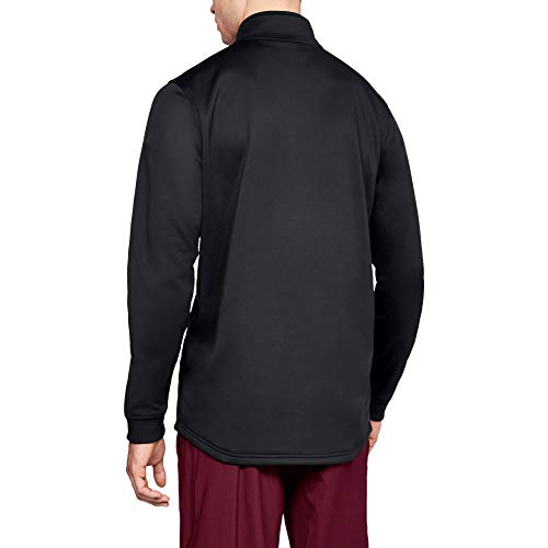 Under Armour Fleece Sudadera para Hombre, Camiseta de Manga Larga con Media Cremallera, Sudadera de Deporte Transpirable y elástica, Black/Black (001), XXL