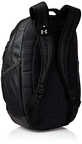 Under Armour Hustle 4.0 Accesorio Deportivo, Mochila para Portátil Resistente Al Agua, Unisex, (Black/Black/Silver(001), Taglia Unica