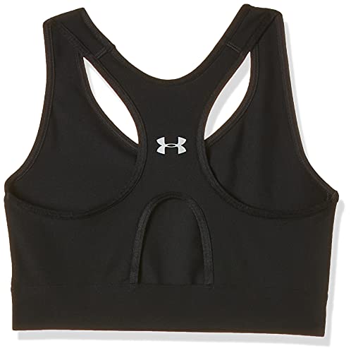 Under Armour Mid Keyhole Sujetador Deportivo, Mujer, Negro (Black/Black/Metallic Silver), M