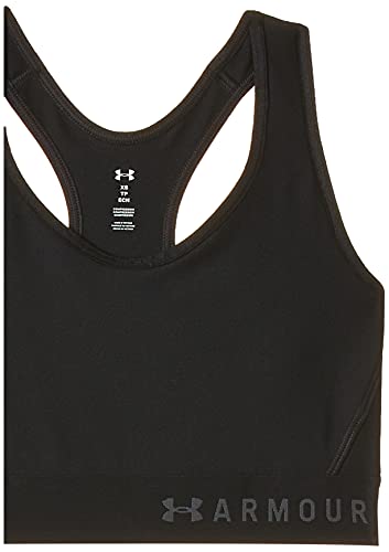 Under Armour Mid Keyhole Sujetador Deportivo, Mujer, Negro (Black/Black/Metallic Silver), M