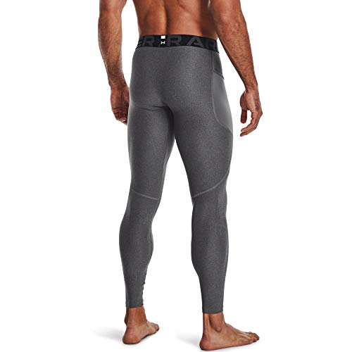 Under Armour UA HG Armour Leggings cómodo pantalón Largo, Hombre, Gris (Carbon Heather/Black), M