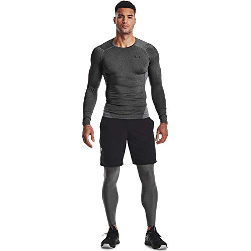 Under Armour UA HG Armour Leggings cómodo pantalón Largo, Hombre, Gris (Carbon Heather/Black), M