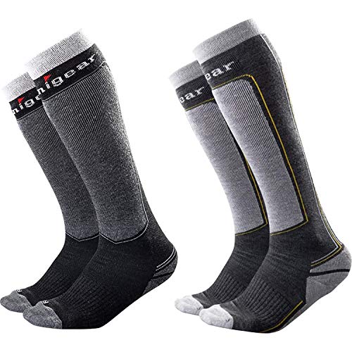 Unigear Calcetines Esquí Lana Hombre y Mujer Invierno Grueso Largos Térmico Antibacteriano y Sin Olor para el Esquí Montañismo Senderismo Ciclismo Uso Diario Adultos