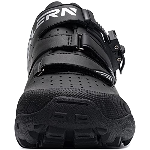 URDAR Zapatillas de Ciclismo MTB Hombre Bicicleta Calzado de Montaña Respirables Antideslizante Calzado Ciclismo(Negro,41 EU)