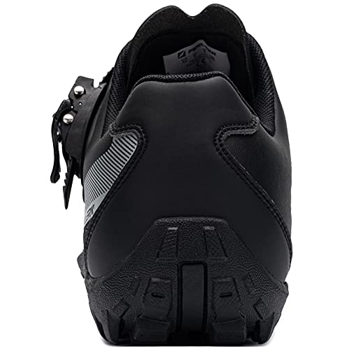 URDAR Zapatillas de Ciclismo MTB Hombre Bicicleta Calzado de Montaña Respirables Antideslizante Calzado Ciclismo(Negro,41 EU)