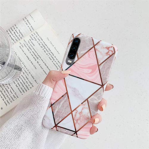 Urhause Funda Compatible con Huawei P30,Mármol Chapado Estampado Costuras Premium Carcasa Silicono TPU Ligera Suave Gel Case Cover Ultradelgado Anti-caída Anti-Arañazos Proteccion Bumper,Estilo 4