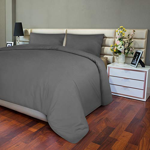 Utopia Bedding Funda Nórdica Cama 135/150 - Microfibra Juego de Funda de Edredón 230x220 cm y 2 Fundas de Almohada 50x75 cm (Gris)