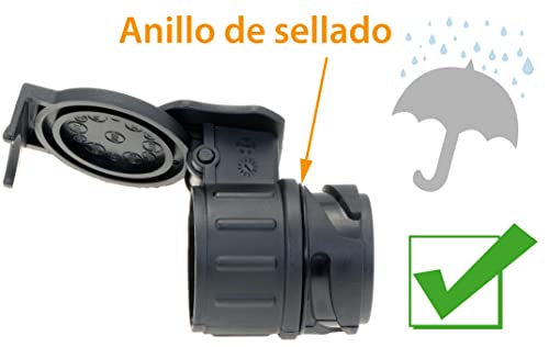 valonic Adaptador Enchufe Remolque | 13 a 7 | Accesorios para Caravana, Coche, camión, Porta bicis | 13 Pines a 7 Pines