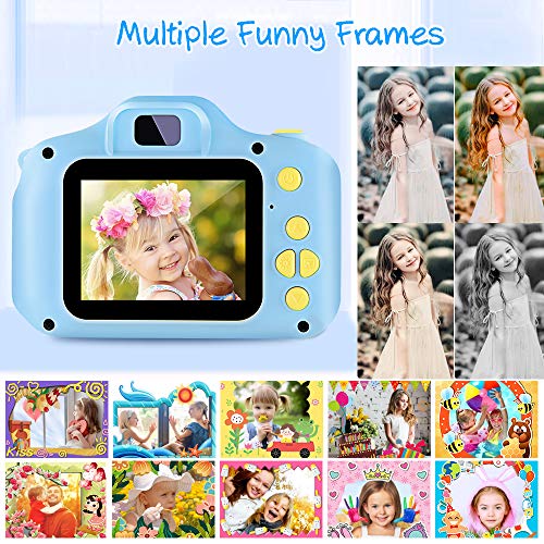 vatenick Camara Fotos Infantil Juguete para Niños Cámara Digital para Niños pequeños 2 Inch HD Pantalla with Calidad 32GB TF Tarjeta Regalos Juguete para 3 a 12 años Niños y niñas (azui)