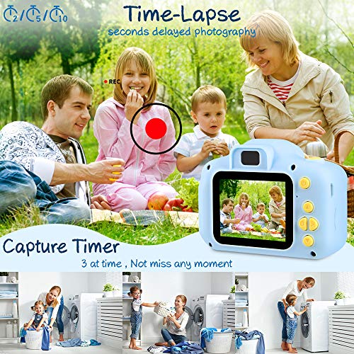 vatenick Camara Fotos Infantil Juguete para Niños Cámara Digital para Niños pequeños 2 Inch HD Pantalla with Calidad 32GB TF Tarjeta Regalos Juguete para 3 a 12 años Niños y niñas (azui)