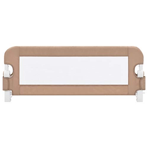 vidaXL Barandilla de Seguridad Cama de Niño Poliéster Casa Hogar Habitación Dormitorio Movilidad Mobiliario Clínico Colchón Salud 102x42 cm Taupe